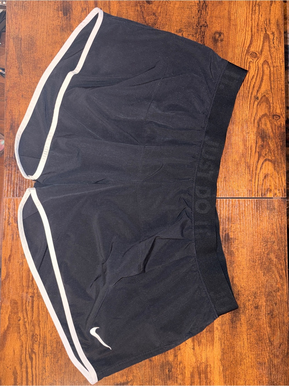 Nike Women's Black Athletic Shorts with White Piping XL